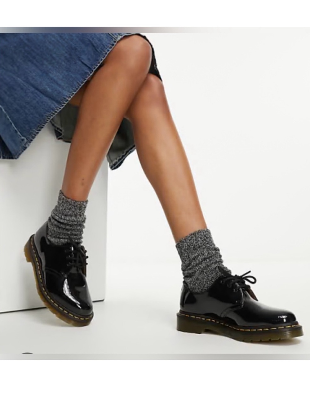 Dr. Martens Black Patent 3 Eye Lace-Up Dress Shoe - Classic Oxford NWOB 7/7.5